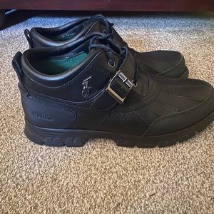 Polo Ralph Lauren Dover III Duck Leather Black Ankle Boots